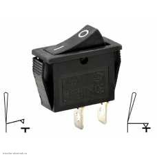 Переключатель 11х30мм на 2 положения на замыкание 2 pin 250V 15А без посветки черный