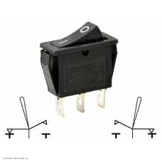 Переключатель 11х30мм на 2 положения перекидной 3 pin 250V 15А без подсветки черный