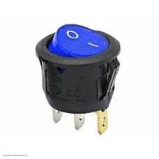 Переключатель d15 на 2 положения на замыкание 3 pin 250V 3А с подсветкой синий