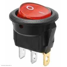 Переключатель d15 на 2 положения на замыкание 3 pin 250V 3А с подсветкой красный