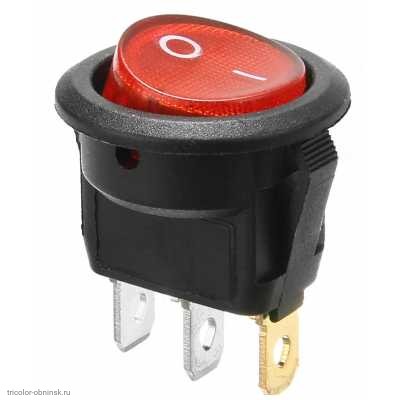 Переключатель d15 на 2 положения на замыкание 3 pin 250V 3А с подсветкой красный