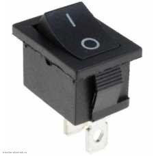 Переключатель 13х19мм на 2 положения на замыкание 2 pin 250V 6А без подсветки черный с откатом