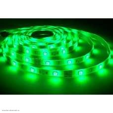 Лента 1 метр 10 мм 12v 5050 60 Led/м силикон зеленая IP65