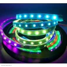 Лента 1 метр 10 мм 12v 5050 60 Led/м силикон RGB IP65
