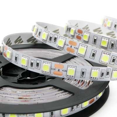 Лента 0,5 метра 10мм 12v 5050 60 Led открытая белая холодная 6000K
