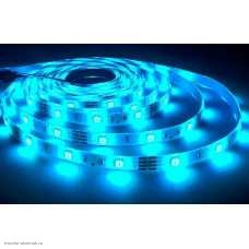 Лента 1 метр 10 мм 12v 5050 60 Led/м силикон синяя IP65