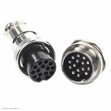 GX20 15 pin штекер приборный + гнездо кабельное авиационное 5A 150V
