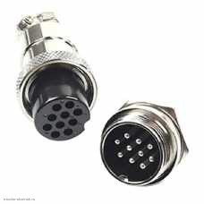 GX20 10 pin штекер приборный + гнездо кабельное авиационное 5A 150V