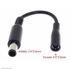 DC-DC переходник 7.4x5.0х0.6 pin штекер - 4.5x3.0х0.5 pin гнездо (HP,Dell) с проводом