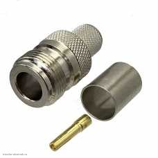 N гнездо обжим на кабель RG-213, RG-11, RG-8D-FB