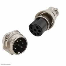 GX20 7 pin штекер приборный + гнездо кабельное авиационное 5A 150V