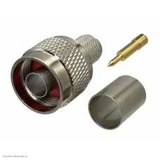 N штекер обжим на кабель RG-213, RG-11, 8D-FB