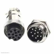 GX20 12 pin штекер приборный + гнездо кабельное авиационное 5A 150V
