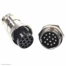GX20 14 pin штекер приборный + гнездо кабельное авиационное 5A 150V