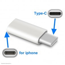 Переходник Lightning (iPhone 6/7/8/X) гнездо -> USB-C штекер