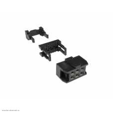 Dupont гнездо 2х03 pin на шлейф (IDC-06F)