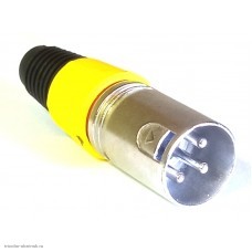 XLR(Canon) штекер кабельный цанга Nickel желтый