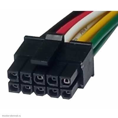 Molex 3.0мм 2-рядный 2х5pin гнездо с проводами 20AWG 20 см.