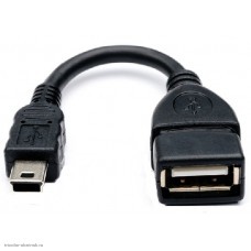 Переходник USB-A(2.0) гнездо - mini USB-B (5pin) штекер (0.3м)