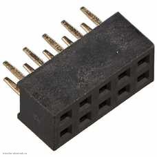 Dupont гнездо 2х05 pin в плату прямое (PBD 2-x10)