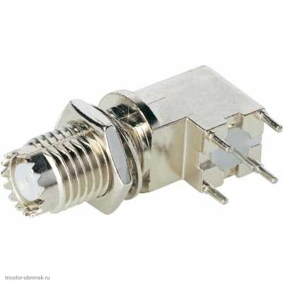 mini UHF гнездо на плату угловое металл гайка