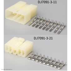 Серия 6.3 9pin DJ7091-3-11 клемма плоская штекер+гнездо самонаборные