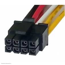 Molex 3.0мм 2-рядный 2х4pin гнездо с проводами 20AWG 20 см.