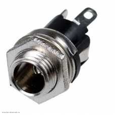 Гнездо 5.5х2.1мм DC-025 с отключением блочное гайка Nickel 3pin