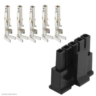 Molex 3.0мм 1-рядный 1х5pin гнездо на провод самонаборное