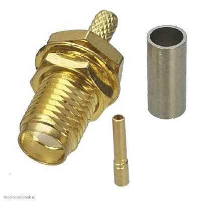 SMA гнездо обжим на кабель RG-174, RG-316 приборное гайка