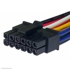 Molex 3.0мм 2-рядный 2х6pin гнездо с проводами 20AWG 20 см.