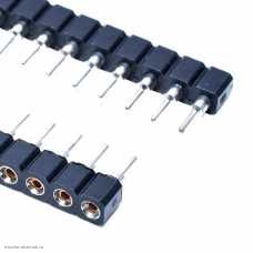 Dupont гнездо 1х40 pin в плату прямое круглое