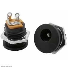 Гнездо 5.5х2.1мм DC-022 с отключением блочное гайка Plastic 3pin