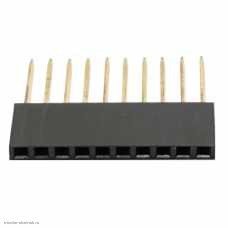Dupont гнездо 1х10 pin в плату однорядное штабелируемое 10pin