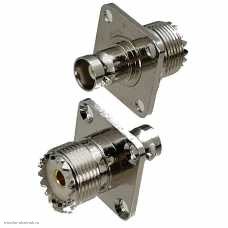 Переходник BNC гнездо - UHF гнездо фланец 4