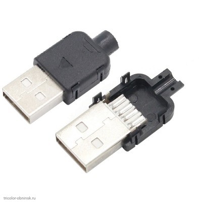 Гнездо  USB A на провод с корпусом