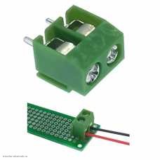 5.08мм 2pin колодка клеммная под винт в плату угловая KF301 8A наращиваемая