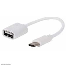 Переходник OTG USB-A(2.0) гнездо - USB-C штекер с проводом 0.15м