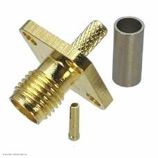 SMA гнездо обжим на кабель RG-174, RG-316 приборное фланец 4