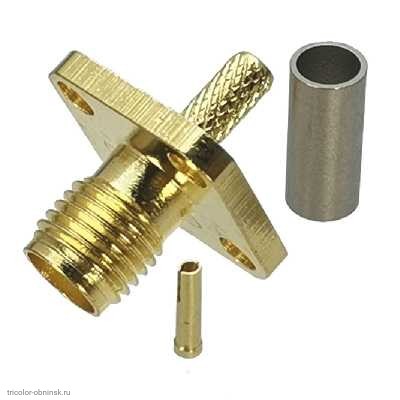 SMA гнездо обжим на кабель RG-174, RG-316 приборное фланец 4