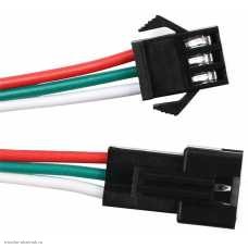 JST SM гнездо 3pin 2.54mm с проводом + штекер 3pin 2.54mm с проводом 0.15м