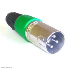XLR(Canon) штекер кабельный цанга Nickel зеленый