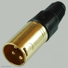 XLR(Canon) штекер кабельный цанга Nickel Gold
