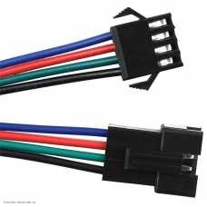 JST SM гнездо 4pin 2.54mm с проводом + штекер 4pin 2.54mm с проводом 0.15м