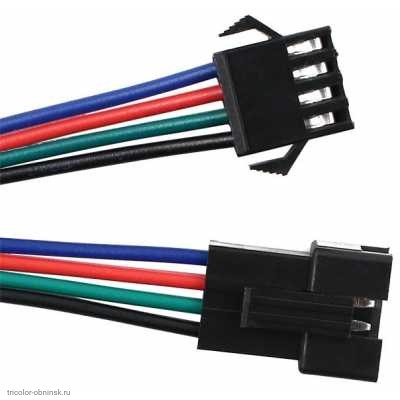 JST SM гнездо 4pin 2.54mm с проводом + штекер 4pin 2.54mm с проводом 0.15м