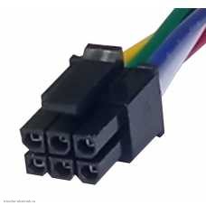 Molex 3.0мм 2-рядный 2х3pin гнездо с проводами 20AWG 20 см.