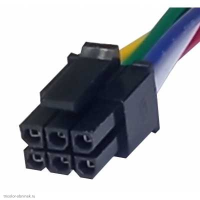 Molex 3.0мм 2-рядный 2х3pin гнездо с проводами 20AWG 20 см.