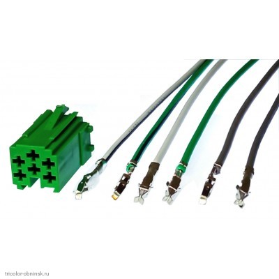 MINI-ISO 6pin зеленый само-наборный с проводами