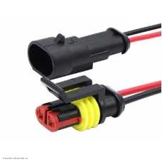 Комплект герметичных разъёмов 2 pin DJ7021-1.5-11/21 (штекер+гнездо) с проводами