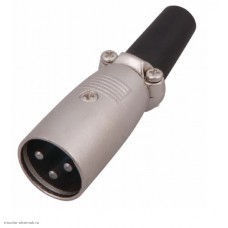 XLR(Canon) штекер кабельный c хомутом Nickel прямой